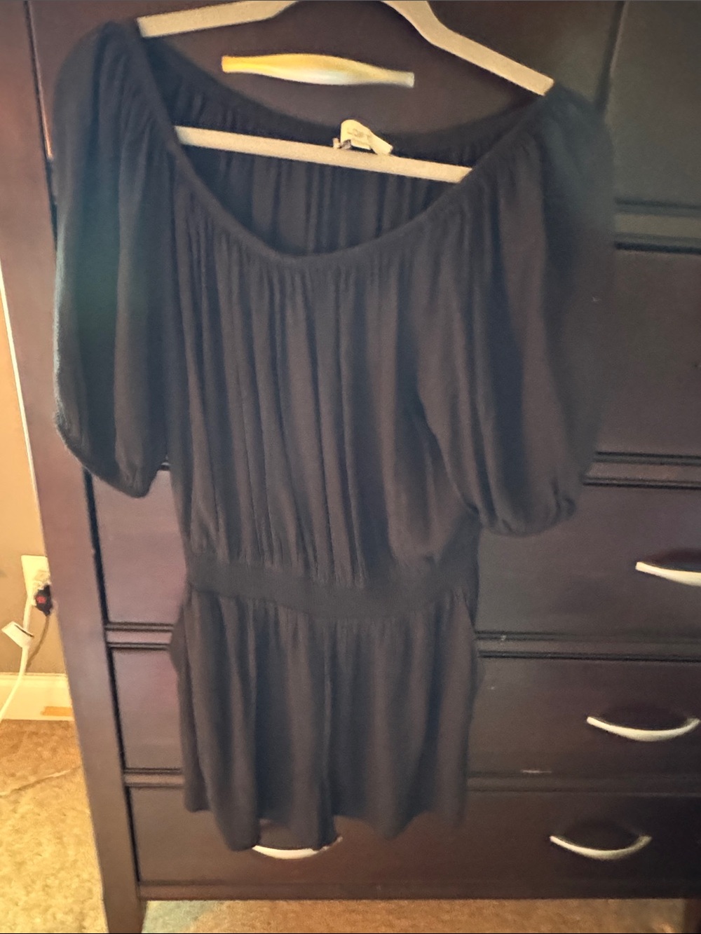 LOFT Black Off-Shoulder Romper